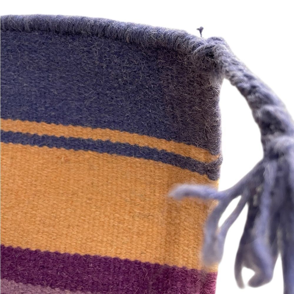 Wool Kilim Rug Pink Blue Yellow - Picture 8 of 10